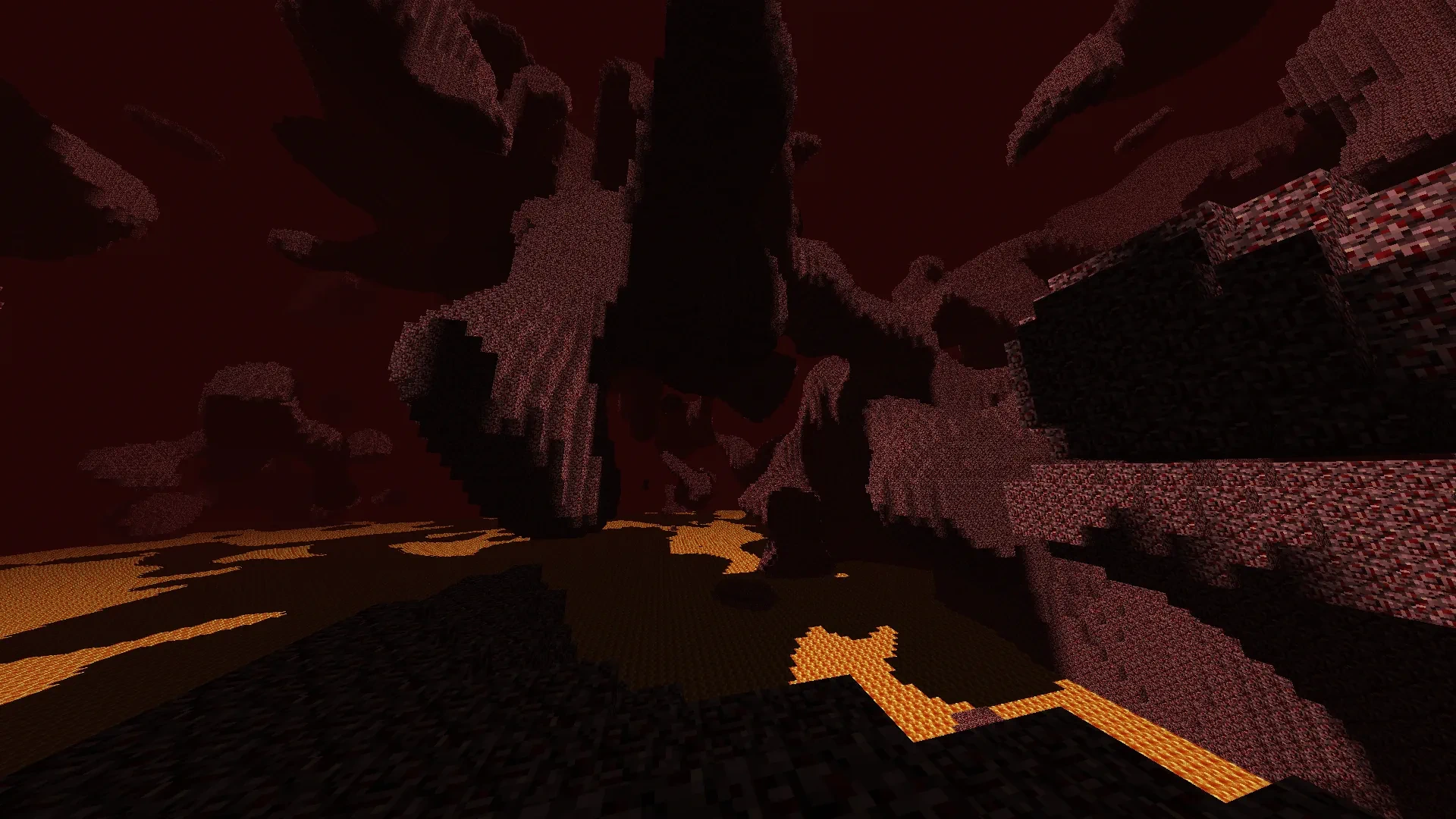 WIP Minecraft Nether with very simple terrain.